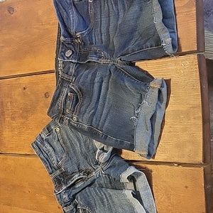 2 pairs American eagle jean shorts sz 00